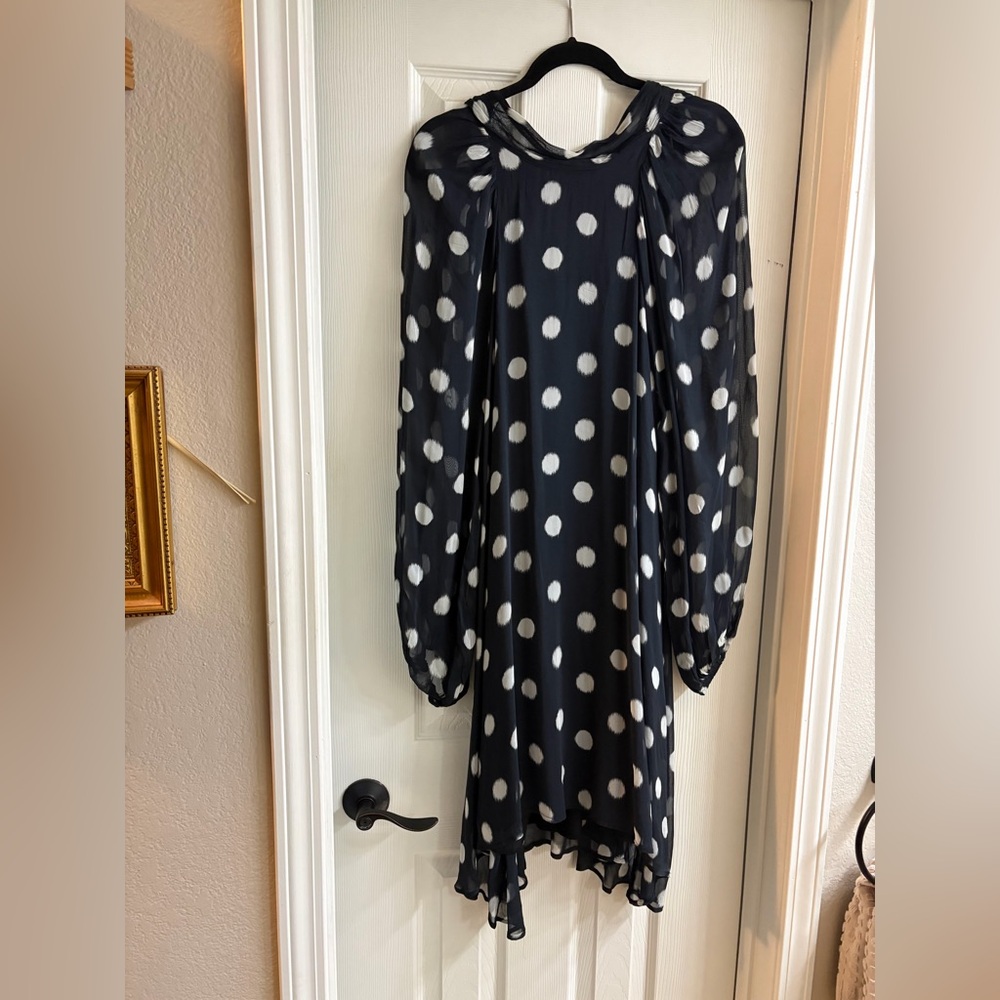 Anthropologie - Elegant Black and White Polka Dot Dress
